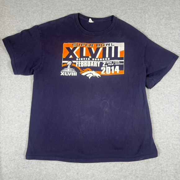 NFL Other - Denver Broncos Super Bowl XLVIII 2014 T-Shirt Mens XL Navy Blue NFL Football